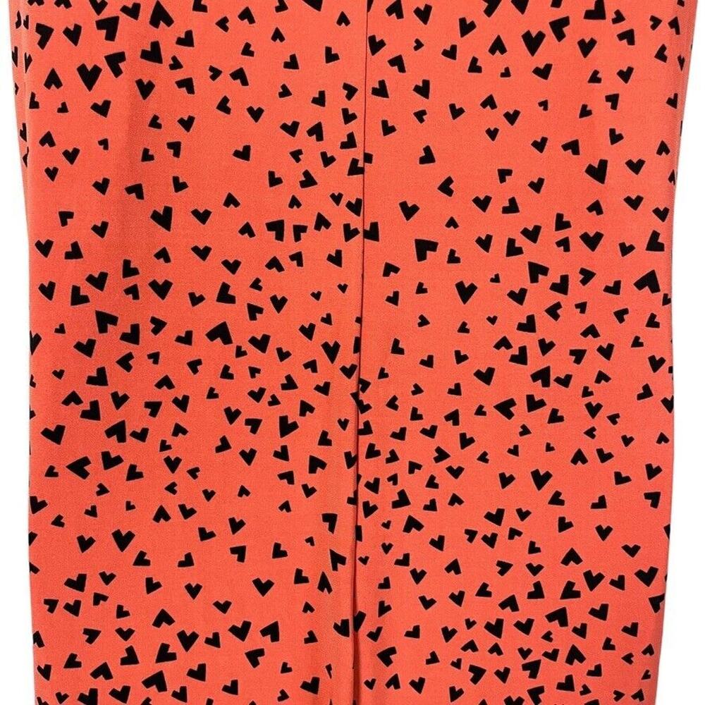 Anne Klein Womens Orange Black Stretch Jersey Knit Sleeveless V-Neck Dress sz L - Picture 14 of 16